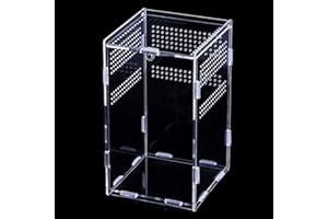 Topspitgo Insekten Tarantel Gehäuse,Terrarien für Reptilien, Acryl, transparente Futterbox, Insektengehäuse zum Springen, Spinne, Mantis,Tausendfüßler,Käfer,Schnecke,Terrarium12 x 12 x 20 cm