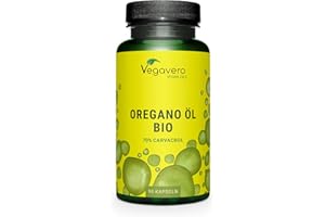 ‎VEGAVERO Bio Oregano Öl | Premium: 90mg Carvacrol | mit 2,75% Thymol | 129 mg pro Kapsel | Laborgeprüft | Vegan und ohne Zusatzstoffe | Deutsche Produktion von Vegavero
