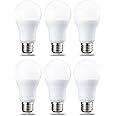Amazon Basics - Confezione da 6 lampadine a LED, con attacco Edison E27, piccole, da 10,5 W (equivalenti a 75 W), luce bianca
