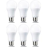 Amazon Basics - Confezione da 6 lampadine a LED, con attacco Edison E27, piccole, da 10,5 W (equivalenti a 75 W), luce bianca
