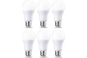 Amazon Basics - Confezione da 6 lampadine a LED, con attacco Edison E27, piccolo, da 10 W (equivalente a 75 W), luce bianca calda, non dimmerabili
