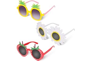 Hifot 3 Pezzi Occhiali da Sole Bambini, Occhiali da Sole con Motivo Unicorno Fiore e Fiocco di Neve, Bicchieri da Festa per Bambini per Bambini Ragazzi Ragazze Bambino età 3-10