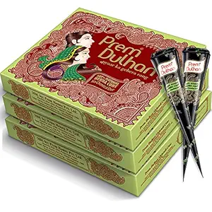 Prem Dulhan Mehendi Cone 12pc in 1 box - Pack of 3