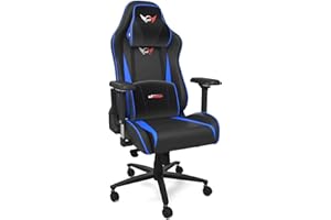 GT OMEGA PRO XL Racing Gaming Chair with Lumbar Support - Ergonomic PVC Leather Office Chair with 4D Adjustable Armrest & Recliner - Esport Seat for Ultimate Gaming Experience (Blue)