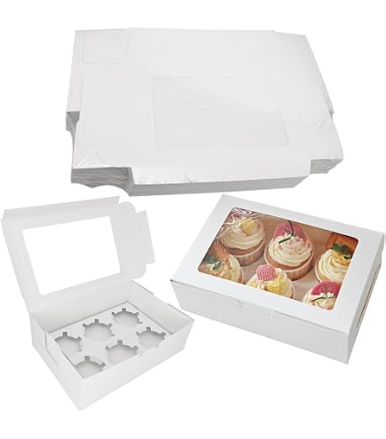 10 Boîtes à Gâteau En Carton Kraft - Avec Fenêtre Transparente - Pour Cupcakes Et Biscuits