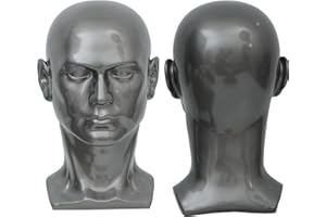 RUISIMEI Maniquí Cabeza Hombre Cosmetología Profesional Maniquí Cabeza para Mostrar Pelucas Gafas Sombrero Joyería Auriculares Expositor （L-HH