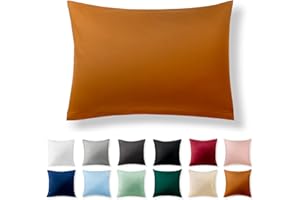 Alreya Renforcé Poszewka na poduszkę, 100% bawełna, z zamkiem błyskawicznym YKK, super miękka, cynamonowy brąz (sama poszewka)