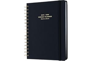 Kokonote A5 Academic Diary 2025-2026 Week To View - Back To Black | Academic Planner 2025-2026 With Stickers, Student Essentials For University, Back To School Supplies