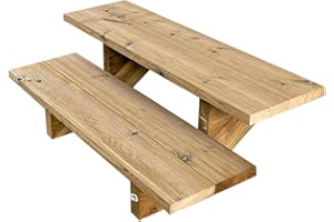 VINUOVO Escalier extérieur Bois. 2 à 7 Marches.Escalier en kit, en Bois Autoclave. pour Jardin. Balcon et Terrasse (2 marches sans Contre-marches. 100 cm)