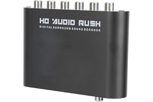 ZUNATE 5.1CH Audio Decoder Converter with Optical Coax Digital to Analog Output for Home Cinema HD Video Player USB Host Fiber Connection