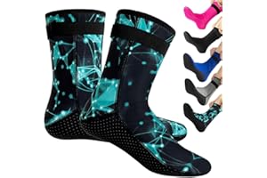 HINATAA Calzini in Neoprene 3mm,Calzini Immersione Caldi Antiscivolo,Neoprene Socks Resilient con Velcro,Calze termiche Snorkeling,Calzini beach volley nuoto subacquee surf vela kayak