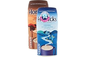ASOKOBOX Instant Malt and Chocolate Drinks Variety Bundle with - Horlicks Original and Chocolate - 2 Jars of Instant Powder Mix 400g Each