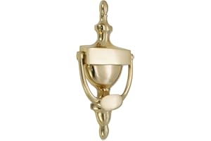 INFINITY DECOR 6" or 8" Victorian Solid Brass Urn Door Knockers - 6 Finishes (Polished Brass, 8")