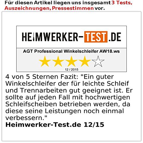 AGT Professional Winkelschleifer AW-18.ws mit Akku und Ladegerät - 6