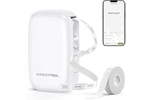 ‎SUPVAN SUPVAN Katasymbol E16 Label Printer - Portable Bluetooth Labelling Device Self-Adhesive, Mini Thermal Labeling Device for Home, Office, iOS & Android, with 1 Roll 15 mm x 6 m Label