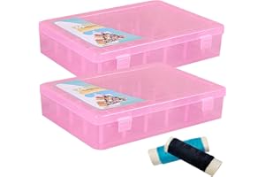 WEDUSPATY La conservazione del filo di cucito contiene 42 spool 2pcs supporto filettatura vuoto vano di cotone visibile scatola di cucitura a prova di perdita di plastica per cucitura bobine da ricamo 2, archi