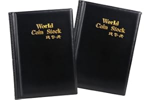 EBKCQ Archivador de Monedas, 2 Piezas Álbum de Colección de Monedas 240 Bolsillo Monedero Libro de Monedas, Colección de Piezas de Cuero PU para Coleccionistas de Monedas