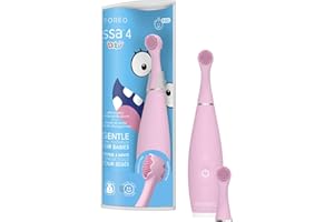 ‎FOREO FOREO issa 4 baby – Silikon Baby zahnbürste elektrisch Set mit beidseitigen Borsten, Smile-Funktion, Zahnfleischmassage, 12 Monate Pflege mit Zahnbürstenaufsatz, 240 Tage Akkulaufzeit, reisetauglich