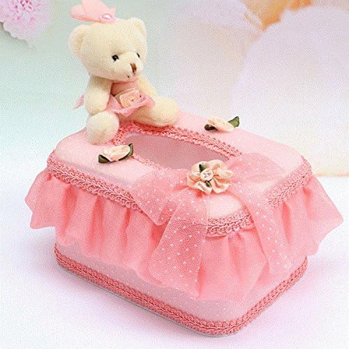 FEISHUO Creative living room minimalist fabrics paper-compartment of the vehicle the vehicle for tray lovely lace and cute little bear orange bread box