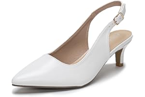 EDITCOZY Womens Court Shoes Slingback Kitten Heel Sandals Pointed Toe Heel Comfortable Dress Shoes Wedding Pumps
