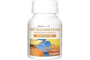 BÉTACAROTÈNE POUR BRONZAGE FORT | 210 Comprimés (Stock Pour 7 Mois)| Bêta Carotène Haute Dose Pour Accélérer Bronzage Extrait Sec De Carotte Avec Vitamine À | Sans Gluten Et Lactose