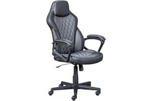 Inter Link - Sedia operativa - Sedia direzionale - Sedia girevole - Imbottitura ergonomica - Braccioli imbottiti - Fino a 150 Kg circa - Nero e grigio - Ando