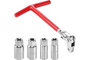 5 tändstiftsnyckelset, universell tändstiftsnyckel 14 mm 16 mm 18 mm 21 mm, T-handtag tändstift spaltmätare för bilar motorcy