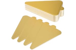 MENGH-SHOP Tableros para Tartas de Espuma, Soportes para Tartas Triangulares de cartón Dorado desechable, Bandeja de postres, Platos de Papel a Base de Tarta, para Boda, cumpleaños, Fiestas, 100 Piezas