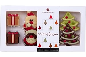 CHOCOLISSIMO Xmas Time - czekoladki | Świąteczny zestaw figurek z czekolady | mikołaje i choinki | biała i mleczna czekolada | pomysł na drobny upominek | oryginalny prezent | dzieci | kobieta | mężczyzna | Boże Narodzenie | Święta | Christmas