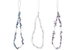 ODDERZZII 3 sztuki łańcuszków na telefon komórkowy, krótki nadgarstek, łańcuszek na telefon komórkowy, koraliki, zawieszki do telefonu komórkowego, zawieszki do telefonu komórkowego, łańcuszek na nadgarstek,