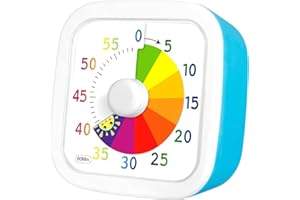 VIPNAJI Timer visivo bambini da 60 Minuti Conto alla, Rovescia Silenzioso di Gestione del Tempo, strumento di gestione del tempo per bambini e adulti