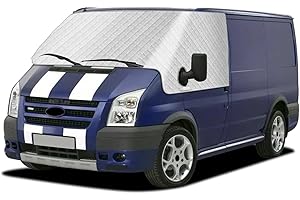LMYSUFI Housse de Pare-Brise de Voiture Compatible avec Ford Transit MK7 2000-2014, Protection Solaire Avant Couverture de Pare-Brise Thermique Externe Voiture Soleil