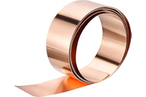 sourcing map Copper Flashing 99.95% Pure, 0.5mm Thickness 24 Gauge Copper Roll, 11ft x 2in Copper Sheet Metal Flashing for Contractors DIY Projects, Multiple Sizes