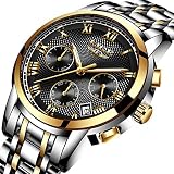 Herren-Armbanduhr, wasserdicht, Chronograph, Edelstahl, analog, Quarzuhrwerk, luxuriös, modisch, Business-Stil