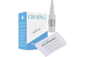 CROING 120 paket Neti grytsalt, nässköljningssalt, sinussköljningssalt, nässköljningspåsar för Neti-krukor, sinuslindring, näsbevattning, nässpolning