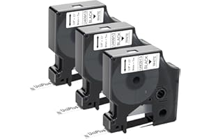 UniPlus 3 x kompatybilna 9 mm x 7 m taśma do etykiet jako zamiennik do Dymo D1 40913 S0720680 czarny na białym kolorze do Dymo LabelManager 160 280 PnP 360D 210D LabelWriter 450 DUO Turbo LabelPoint