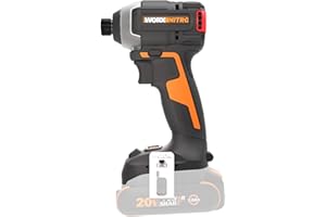 WORX Nitro akumulatorowa wkrętarka udarowa 20 V WX265.9 – wydajny silnik bezszczotkowy – 3 poziomy prędkości i 2 tryby – moment obrotowy 200 Nm – 3400 obr./min – lekka i kompaktowa – bez akumulatora i