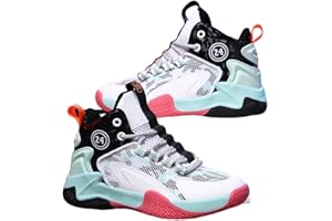MEIJU Mateju Kids Basketball Shoes Boys Basketball Shoes Boys Trainers Girls Trainers Comfort High Top Kids Trainers Children's Non-Slip Running Shoes Fashion Sports Shoes 31-40