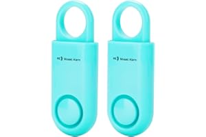 MOSAIC ALARM 2 Pack Personal Safety Alarm 130db User-Replaceable Battery SOS Emergency Loud Sound Siren Keychain Alert for Women, College Students, Children, Night Runner, Hiking, Camp, Bear Alarm. Aqua