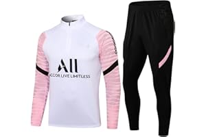 YIWAWQIAN PSG Tracksuit for Kids/Adults 2PC Football Training Uniform and Pant,Paris Football Tracksuit, Men's Suit, Jogging Suit, Sports Suit, Running Suits for Football Uniforms