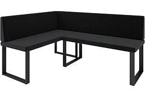 ‎FURNISTAR FURNISTAR Eckbank Akiko Metal - Eckbankgruppe für Ihrem Esszimmer, Küche modern, Sitzecke, Essecke. Perfekt für Küche, Büro und Rezeption. Solide und Starke Verarbeitung. (INARI 100, 142x196cm Links)