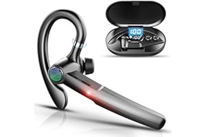 CEPPEKYY Oreillette Bluetooth sans Fil avec Dual Mic,V5.3 Kit Main Libre Bluetooth Oreillette,48H d'appel Ecouteurs Bluetooth Bureau Conduite,Casque Bluetooth pour iPhone Android Samsung PC