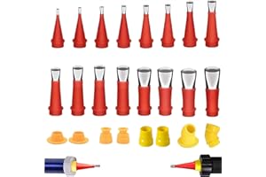 AIZHENQIAN 24 Stück Edelstahl Dichtungsdüse Dichtmittel Abdichten Düsen Dichtungsfinisher Kartuschenspitzen Wiederverwendbare Edelstahldüsen für die Heimdekoration zum Verstemmen (16 Düsen + 8 Basen)