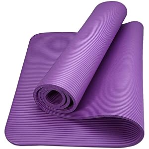 Yoga Mats for Women and Men NBR Material with Carrying Strap, Extra Thick Exercise Mats for Workout Yoga Mat for Women for Workout, Yoga, Fitness, Exercise Mat Anti Slip Yoga Mats (4mm) (Purple)