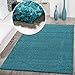 Produktbild Hochflor Shaggy Teppich Preishammer Uni Einfarbig in Türkis Modern , Größe:300x400 cm