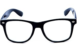 Mustavo Kids Childrens Black Frame Glasses Clear Lens Geek Boys Girls World Book Week Book Day For Doctor Wizard Fancy Dress Costume Outfit Age 3-9 Years