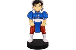 CABLEGUYS Exquisite Gaming - Cable guy Chun Li, soporte de sujeción y carga para mando de consola y/o smartphone de tu personaje favorito con licencia de Street Fighter, Producto con licencia oficial