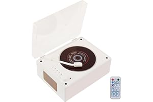 HOCOMAY CD Player Bluetooth for Home, Portable CD Music Player with HiFi Sound Speakers, Retro CD Player with Dust Cover Remote Control, Small CD Music Player Rechargeable with AUX USB Port