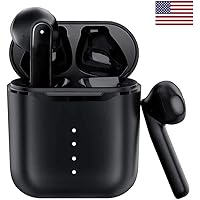 Ver.11s TWS Pro Upgraded Version Wireless Bluetooth Earphones HQ Sound Earbuds Headphones Bass Stereo Sports Running Sweatproof Compatible iOS Android Noise Cancellation Charging Case Mic (White)