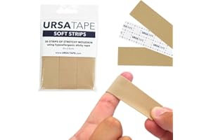URSA STRAPS URSA Tape: Confezione da 30 strisce morbide ed elastiche di Moleskin applicate su nastro adesivo ipoallergenico, disponibile in quattro colori, prodotto nel Regno Unito (beige)